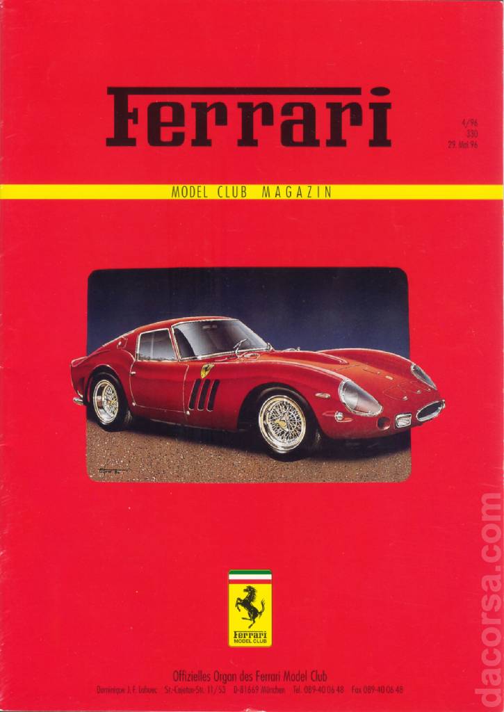Cover of Ferrari Model Club issue 330, 29. Mai 96 (1996)