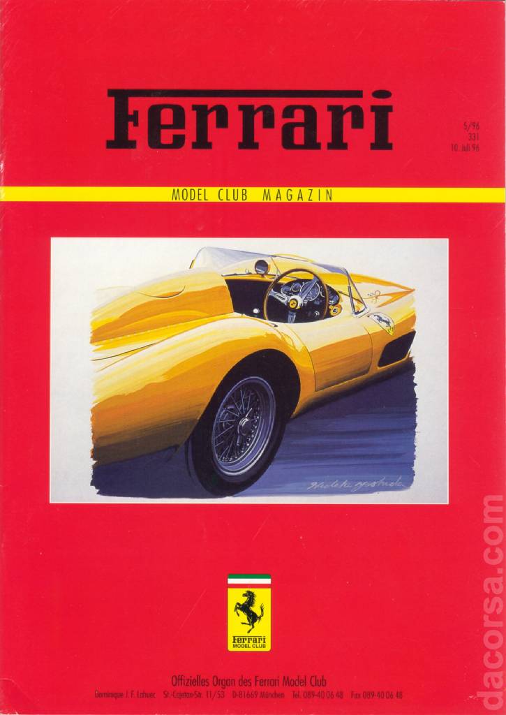Cover of Ferrari Model Club issue 331, 10. Juli 96 (1996)