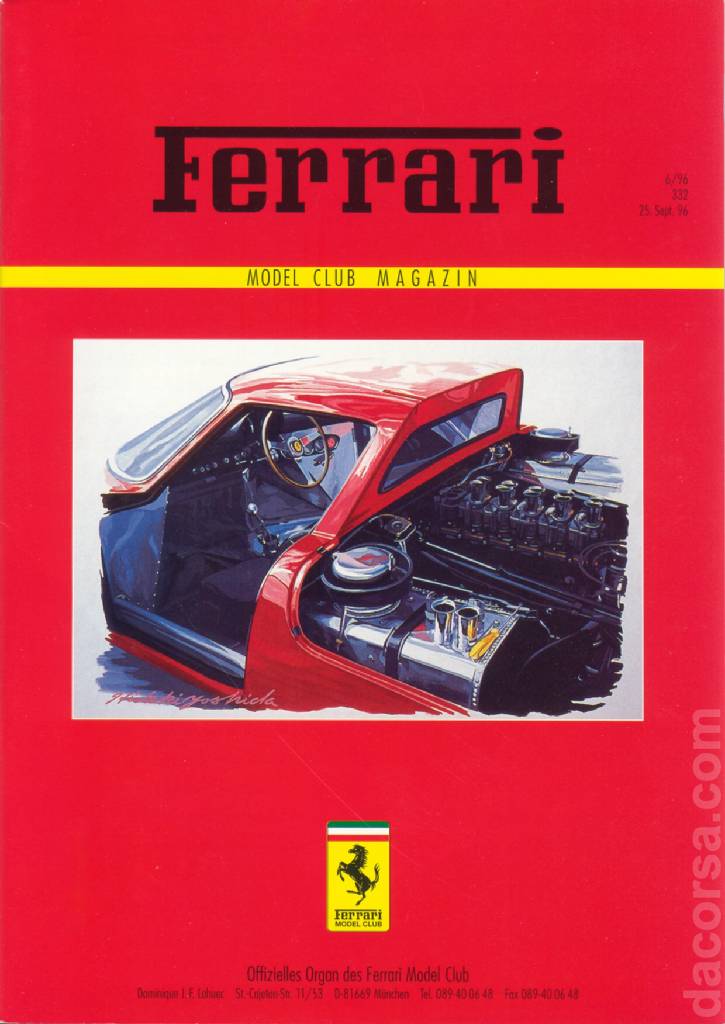 Cover of Ferrari Model Club issue 332, 25. Sept. 96 (1996)