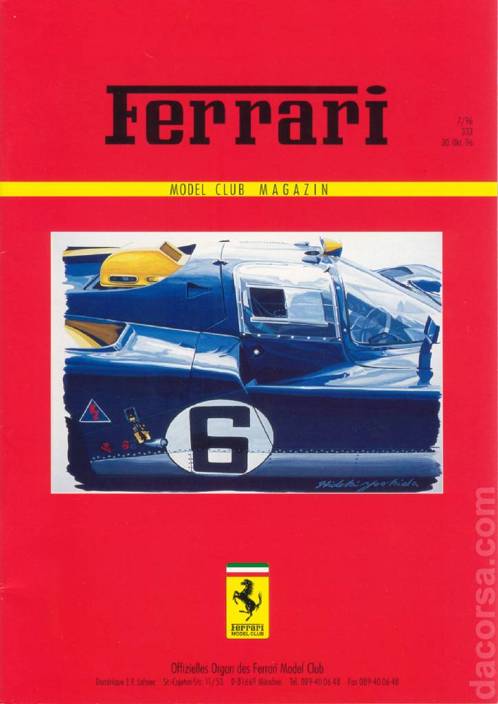 Cover of Ferrari Model Club issue 333, 30. Okt. 96 (1996)