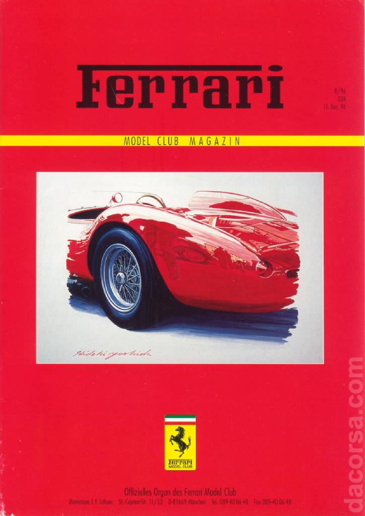 Cover of Ferrari Model Club issue 334, 11. Dez. 96 (1996)
