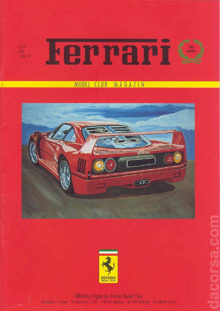 Cover of Ferrari Model Club issue 340, 1. Okt. 97 (1997)