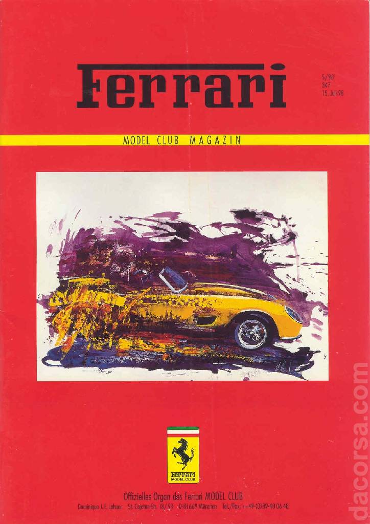Cover of Ferrari Model Club issue 347, 15. Juli 98 (1998)