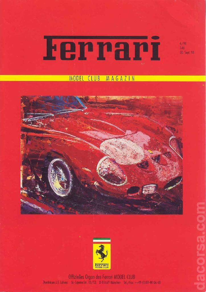 Cover of Ferrari Model Club issue 348, 30. Sept. 98 (1998)