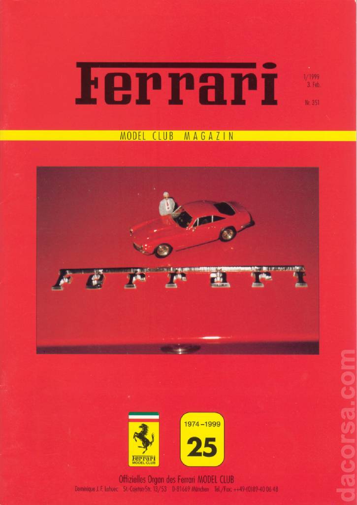 Cover of Ferrari Model Club issue 351, 3. Feb. 1999