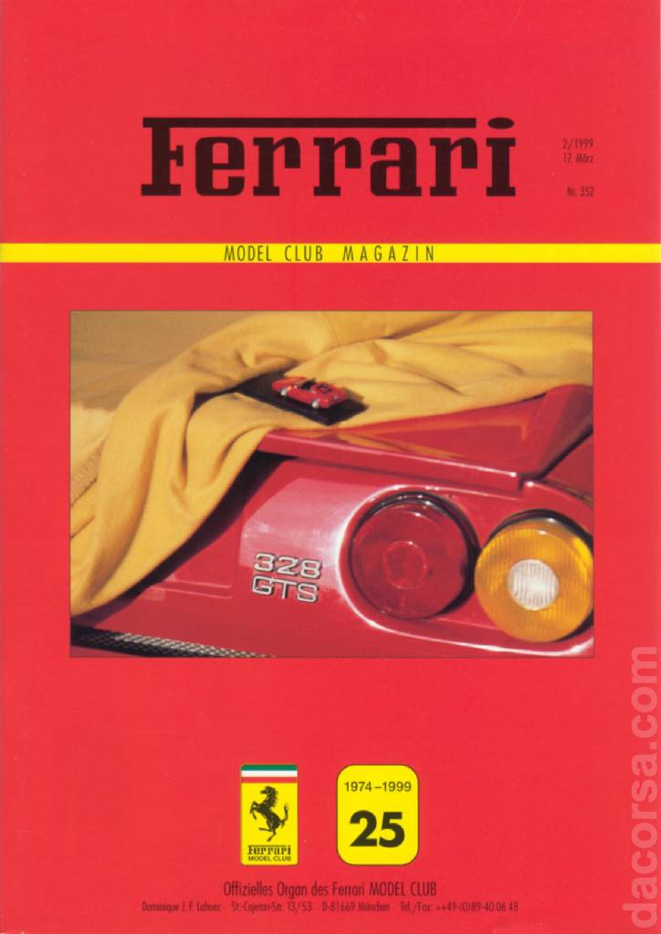 Cover of Ferrari Model Club issue 352, 17. Marz 1999