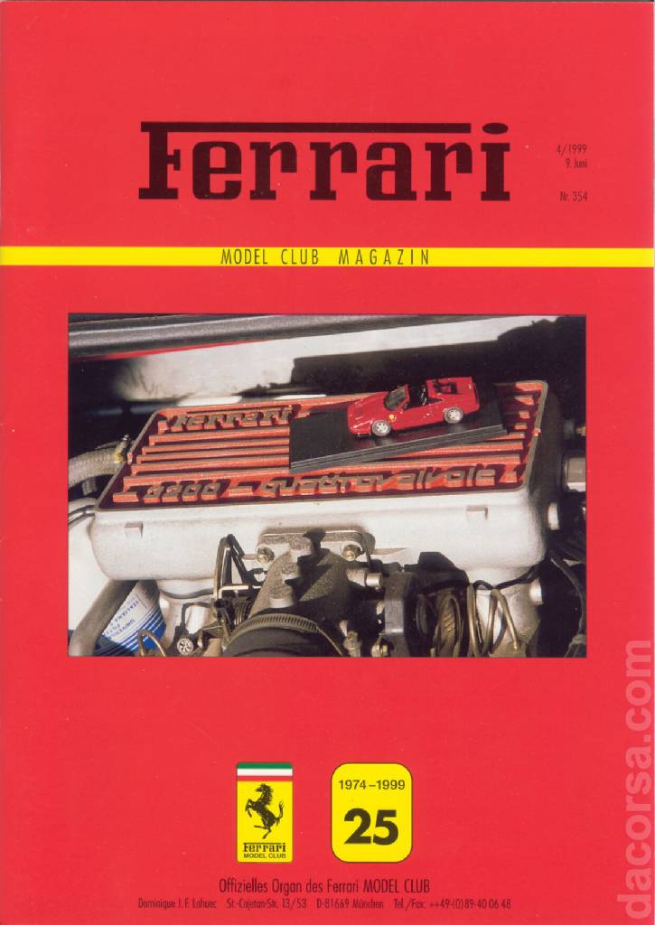 Cover of Ferrari Model Club issue 354, 9. Juni 199 (1999)