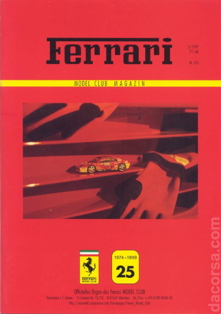 Cover of Ferrari Model Club issue 355, 21. Juli 1999