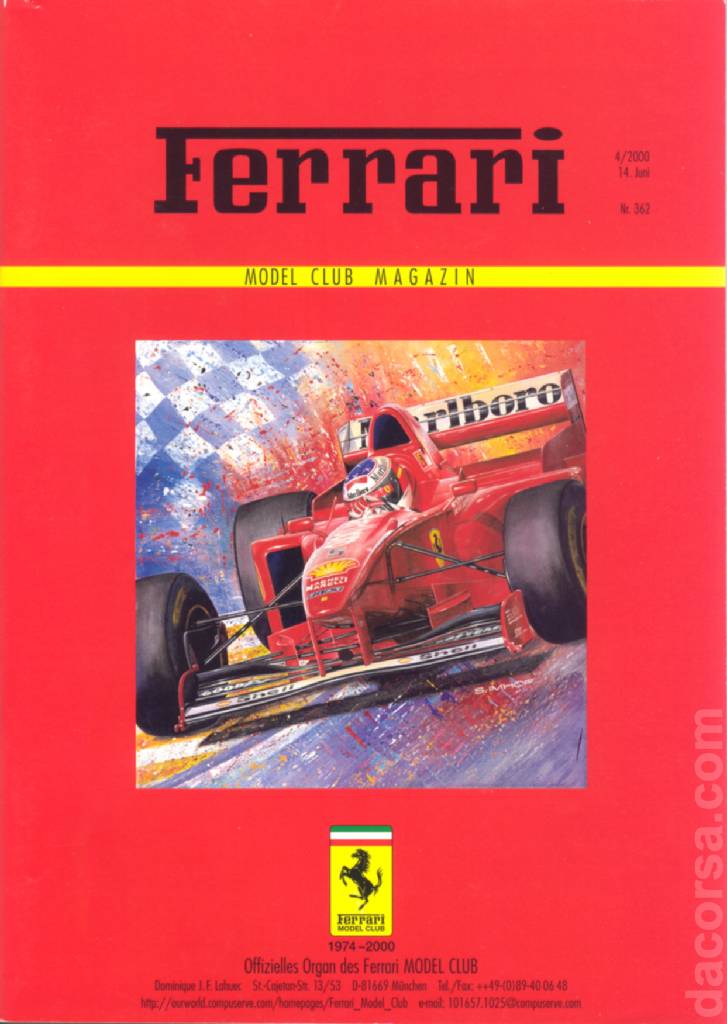 Cover of Ferrari Model Club issue 362, 14. Juni 2000