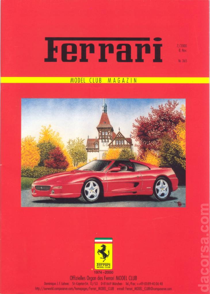Cover of Ferrari Model Club issue 365, 8. Nov. 2000