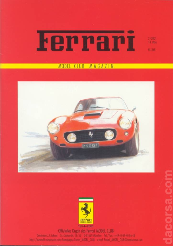Cover of Ferrari Model Club issue 368, 14. Marz 2001