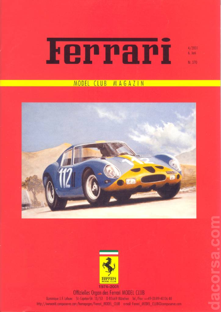 Cover of Ferrari Model Club issue 370, 6. Juni 2001