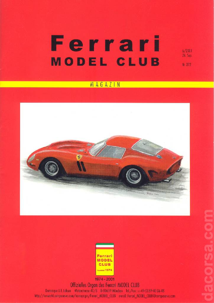 Cover of Ferrari Model Club issue 372, 26. Sep. 2001