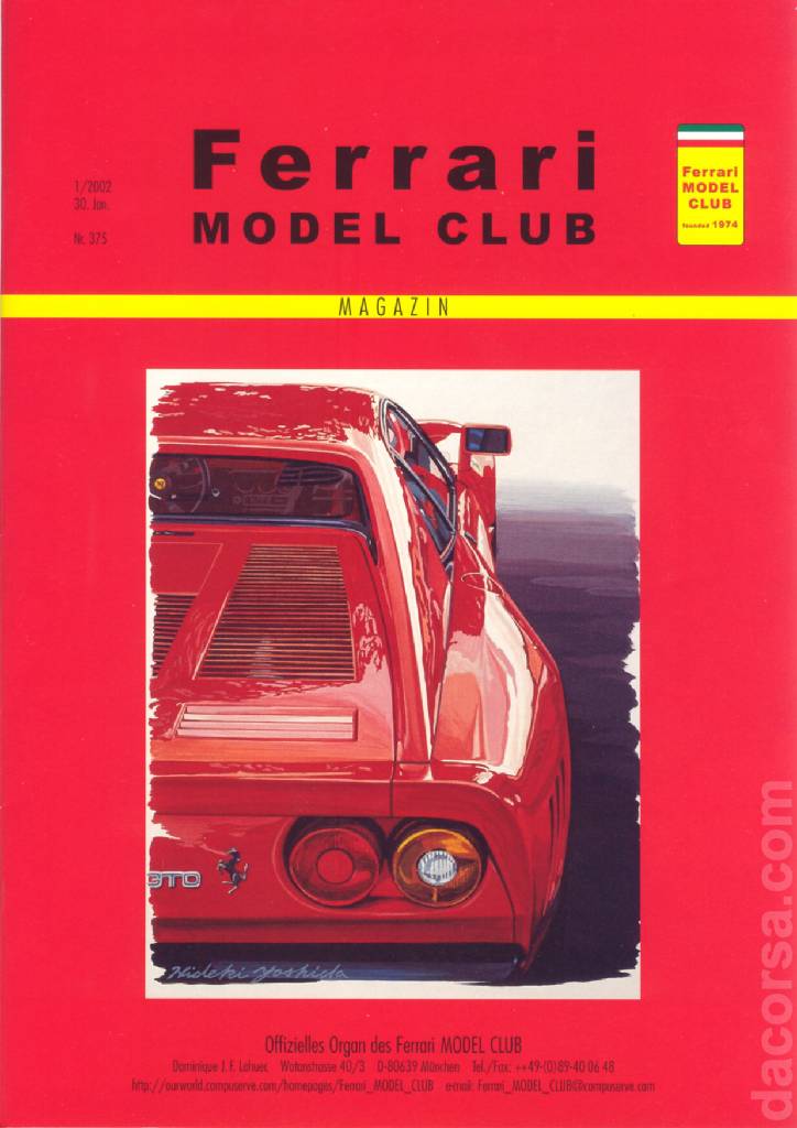 Cover of Ferrari Model Club issue 375, 30. Jan 2002