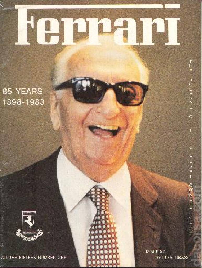 Cover of Ferrari Owners' Club Magazine issue 57, Number One - Winter 1982/83 (Volume 15)