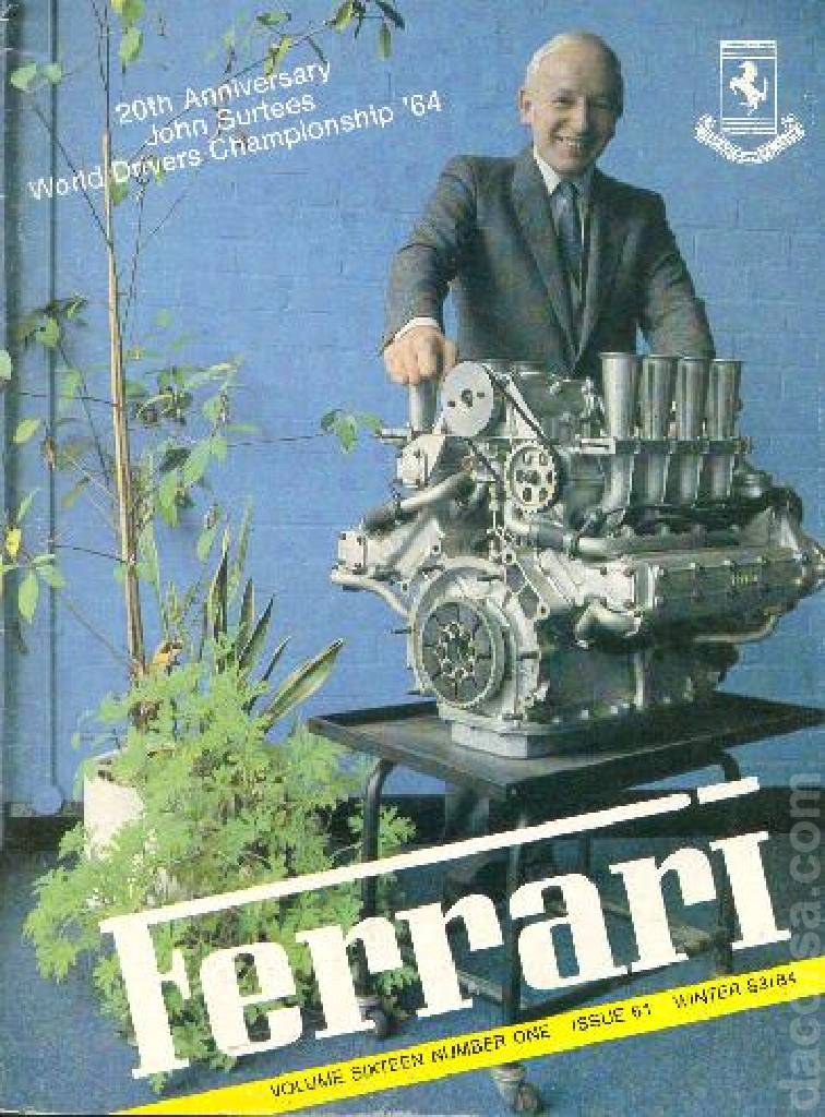 Cover of Ferrari Owners' Club Magazine issue 61, Number One - Winter 1983/84 (Volume 16)