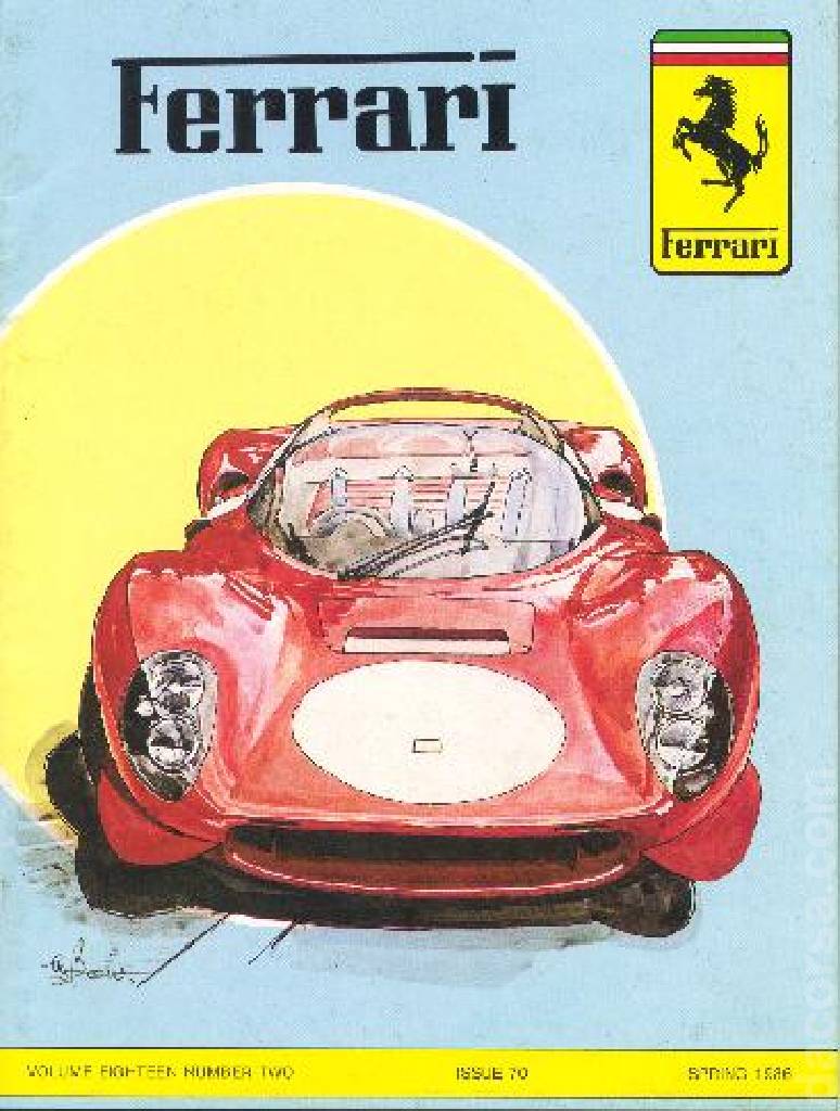 Cover of Ferrari Owners' Club Magazine issue 70, Number Two - Spring 1986 (Volume 18)