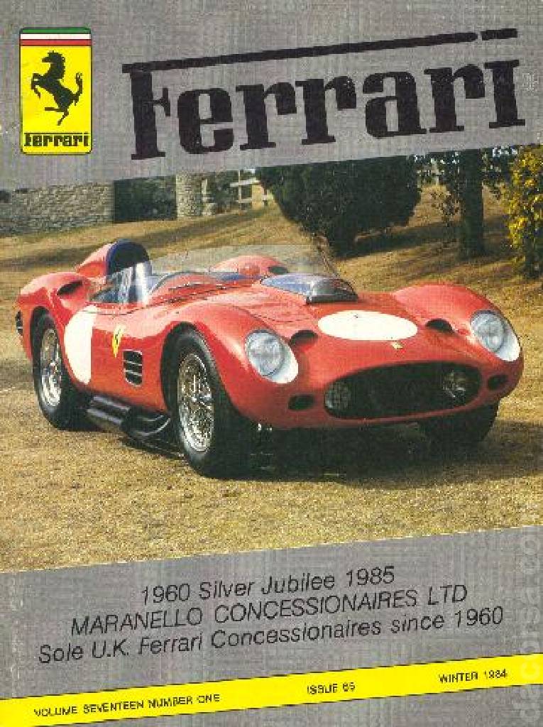 Cover of Ferrari Owners' Club Magazine issue 65, Number One - Winter 1984/85 (Volume 17)