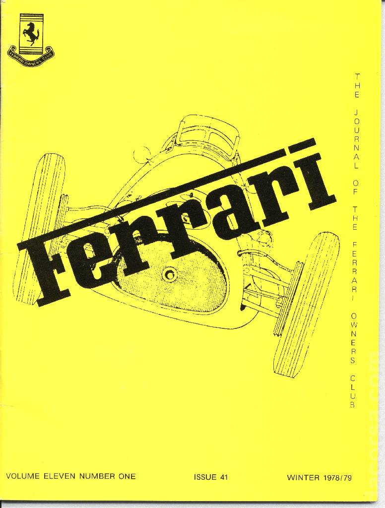 Cover of Ferrari Owners' Club Magazine issue 41, Number One - January 1979 (Volume 11)