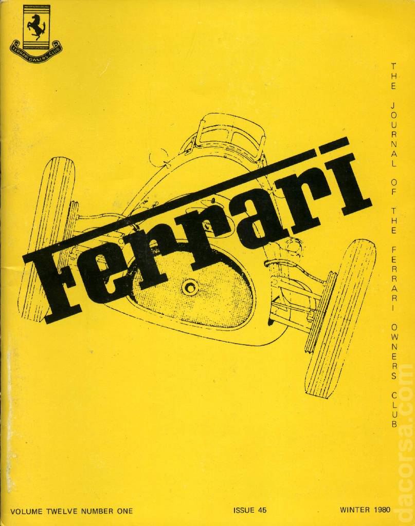 Cover of Ferrari Owners' Club Magazine issue 45, Number One - January 1980 (Volume 12)