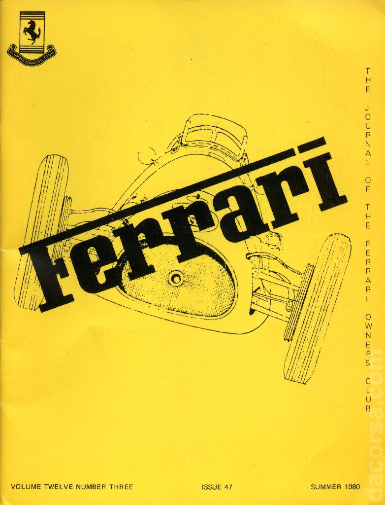 Cover of Ferrari Owners' Club Magazine issue 47, Number Three - July 1980 (Volume 12)
