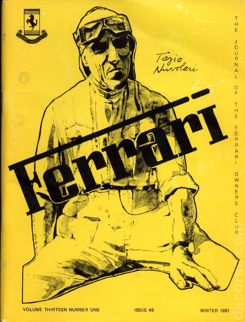 Cover of Ferrari Owners' Club Magazine issue 49, Number One - January 1981 (Volume 13)