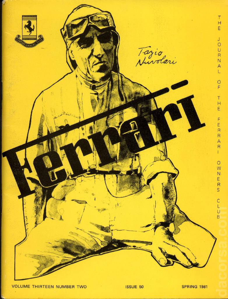 Cover of Ferrari Owners' Club Magazine issue 50, Number Two - April 1981 (Volume 13)