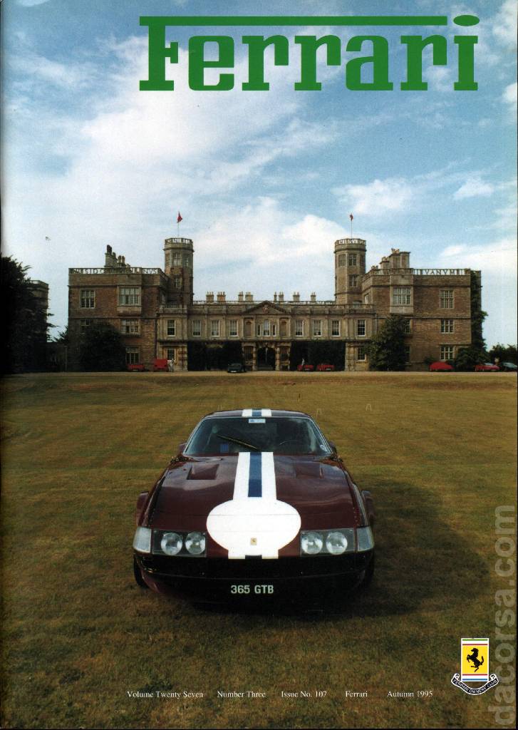 Cover of Ferrari Owners' Club Magazine issue 107, Number Three - Autumn 1995 (Volume 27)