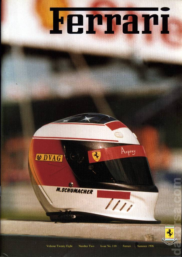 Cover of Ferrari Owners' Club Magazine issue 110, Number Two - Summer 1996 (Volume 28)