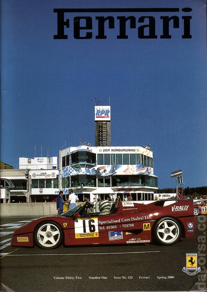 Cover of Ferrari Owners' Club Magazine issue 125, Number One - Spring 2000 (Volume 32)