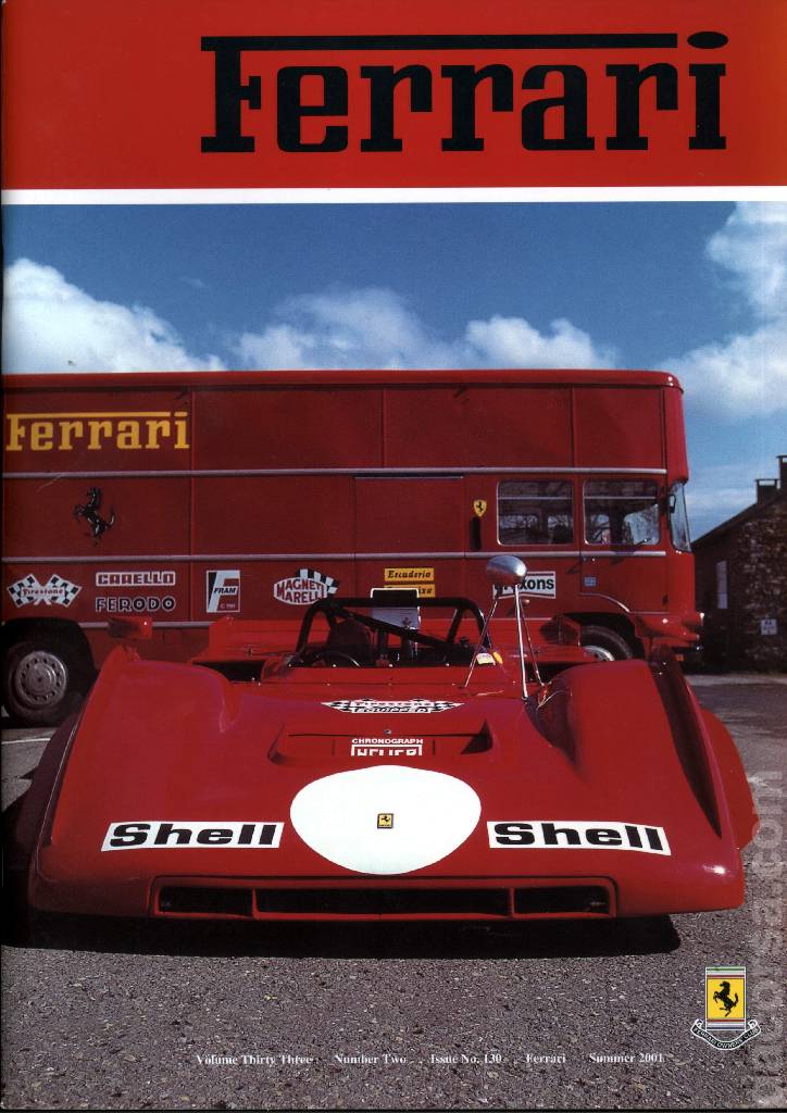 Cover of Ferrari Owners' Club Magazine issue 130, Number Two - Summer 2001 (Volume 33)