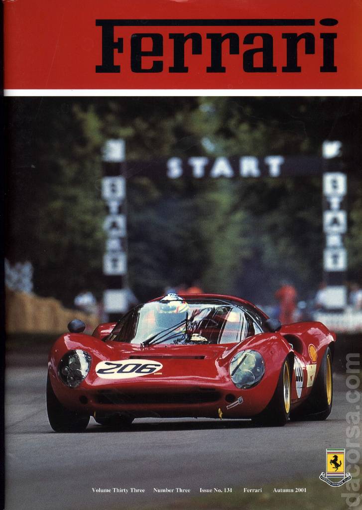 Cover of Ferrari Owners' Club Magazine issue 131, Number Three - Autumn 2001 (Volume 33)