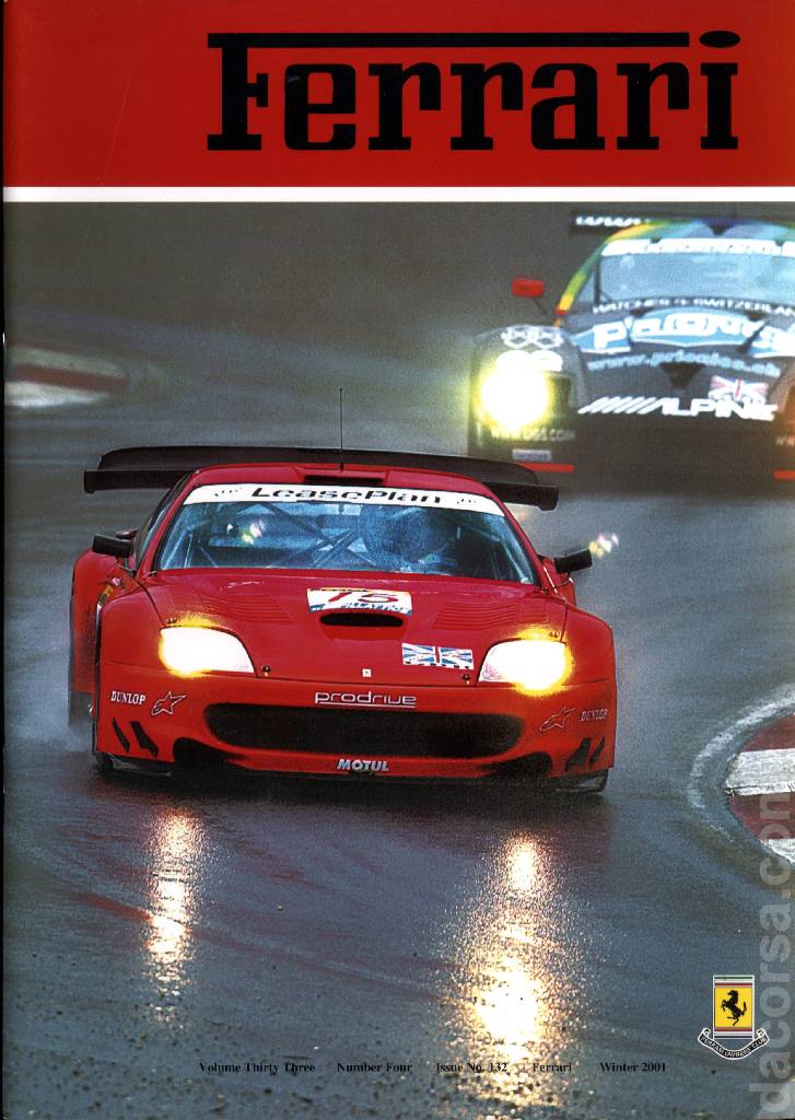 Cover of Ferrari Owners' Club Magazine issue 132, Number Four, Winter 2001 (Volume 33)