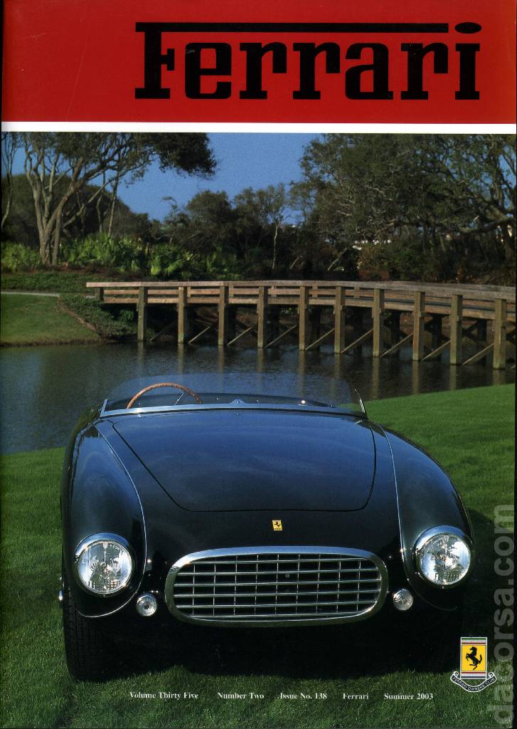 Cover of Ferrari Owners' Club Magazine issue 138, Number Two - Summer 2003 (Volume 35)