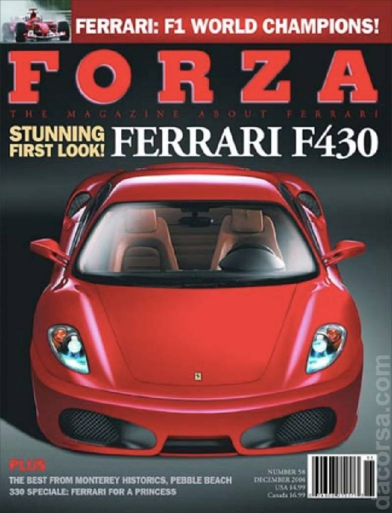 Cover of Forza Magazine issue 58, DECEMBER 2004