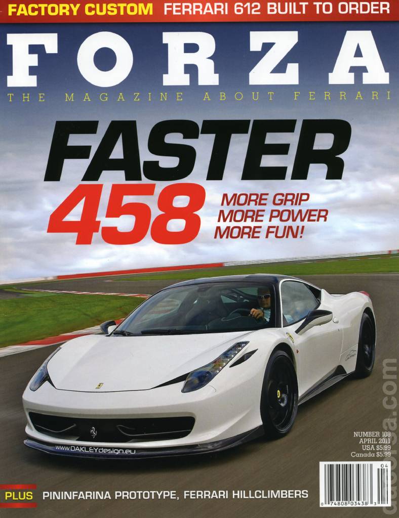 Cover of Forza Magazine issue 108, APRIL 2011