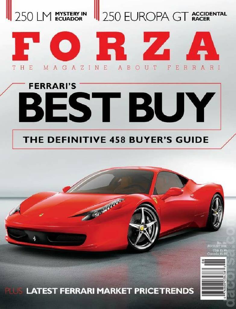 Cover of Forza Magazine issue 151, AUGUST 2016
