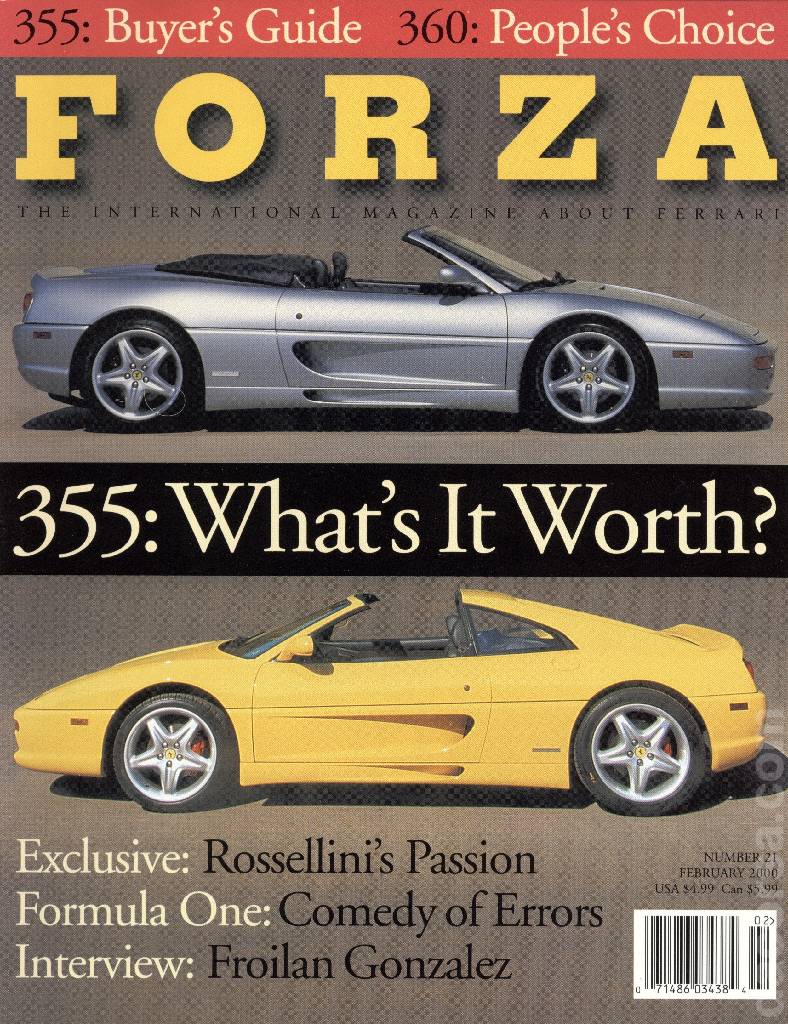 Cover of Forza Magazine issue 21, FEBRUARY 2000