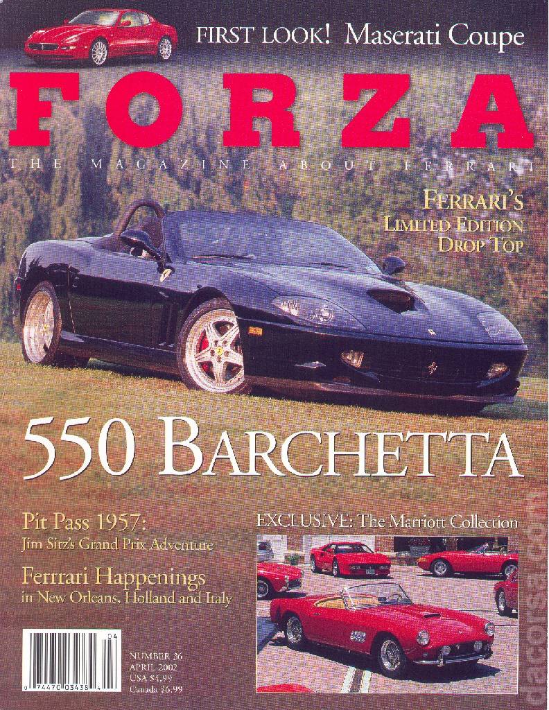 Cover of Forza Magazine issue 36, APRIL 2002