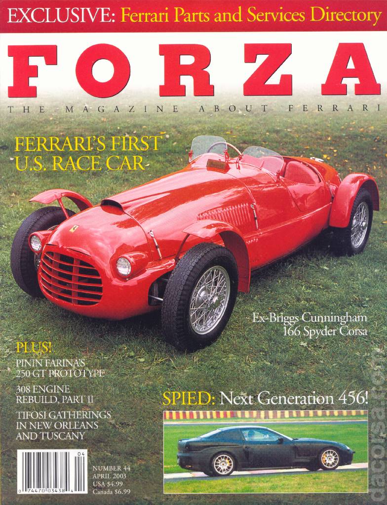 Cover of Forza Magazine issue 44, APRIL 2003