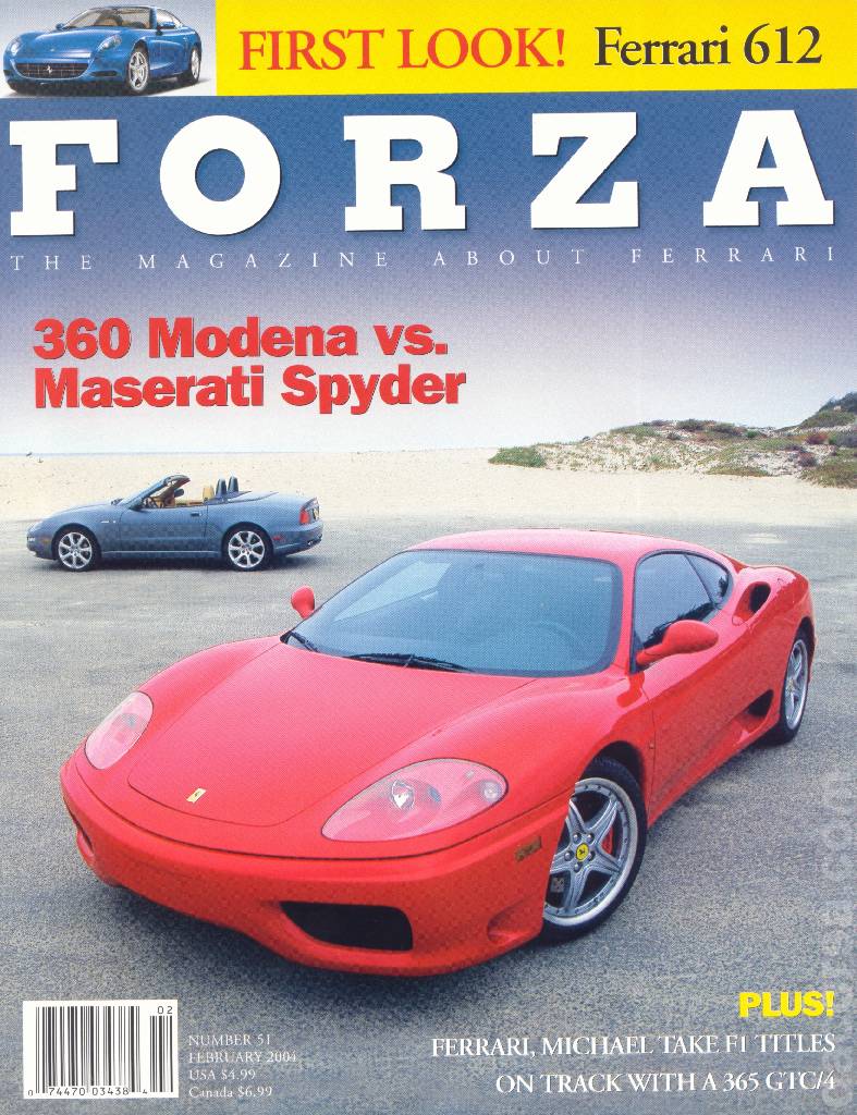 Cover of Forza Magazine issue 51, FEBRUARY 2004