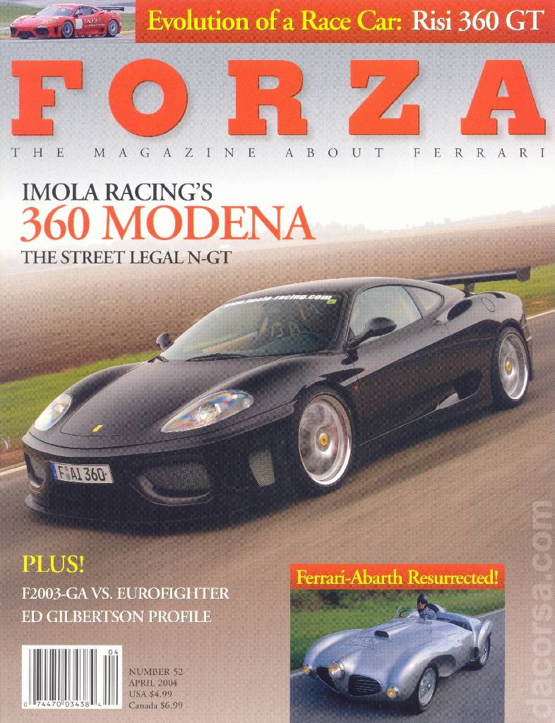 Cover of Forza Magazine issue 52, APRIL 2004