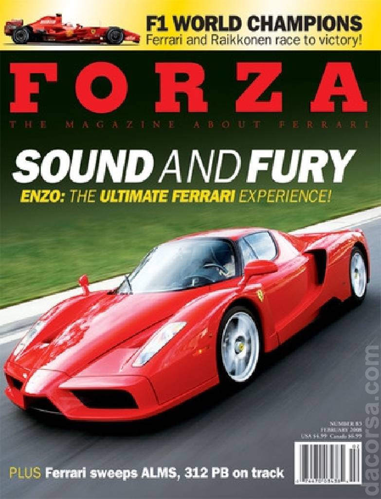 Cover of Forza Magazine issue 83, FEBRUARY 2008