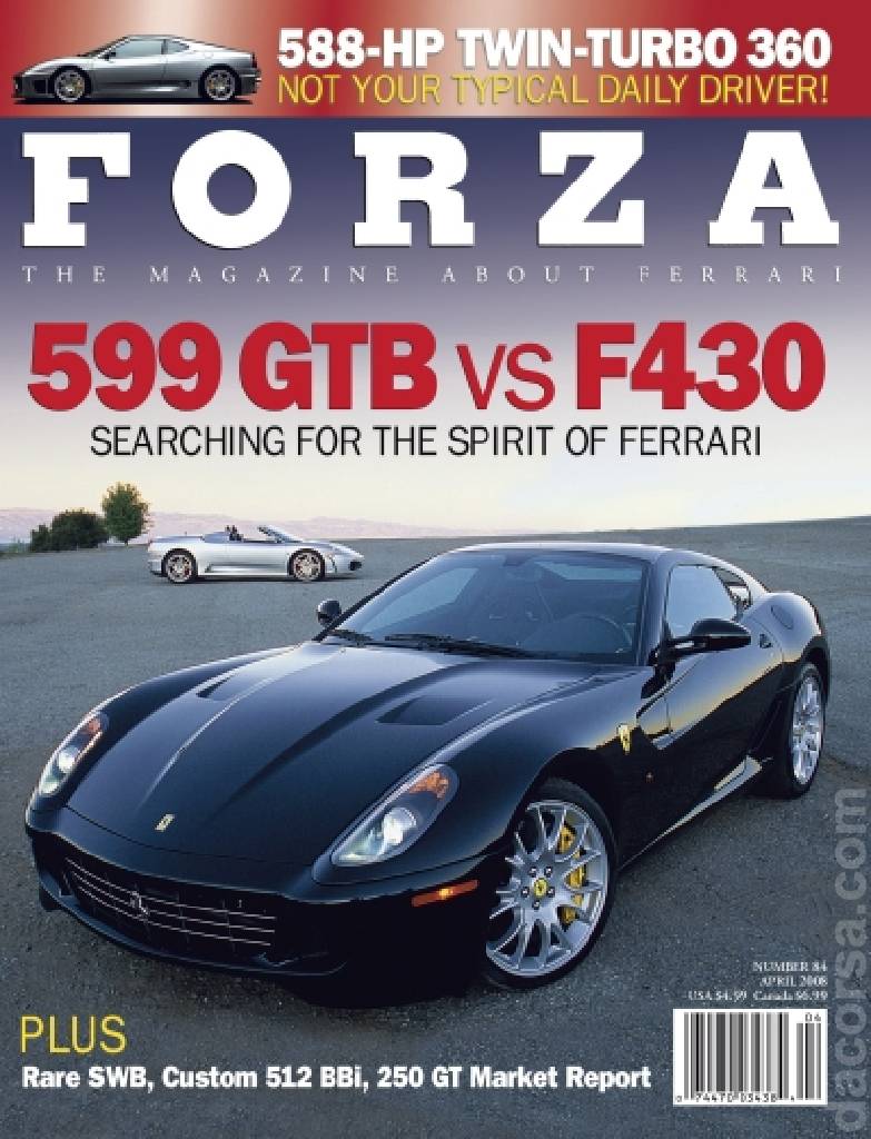 Cover of Forza Magazine issue 84, APRIL 2008