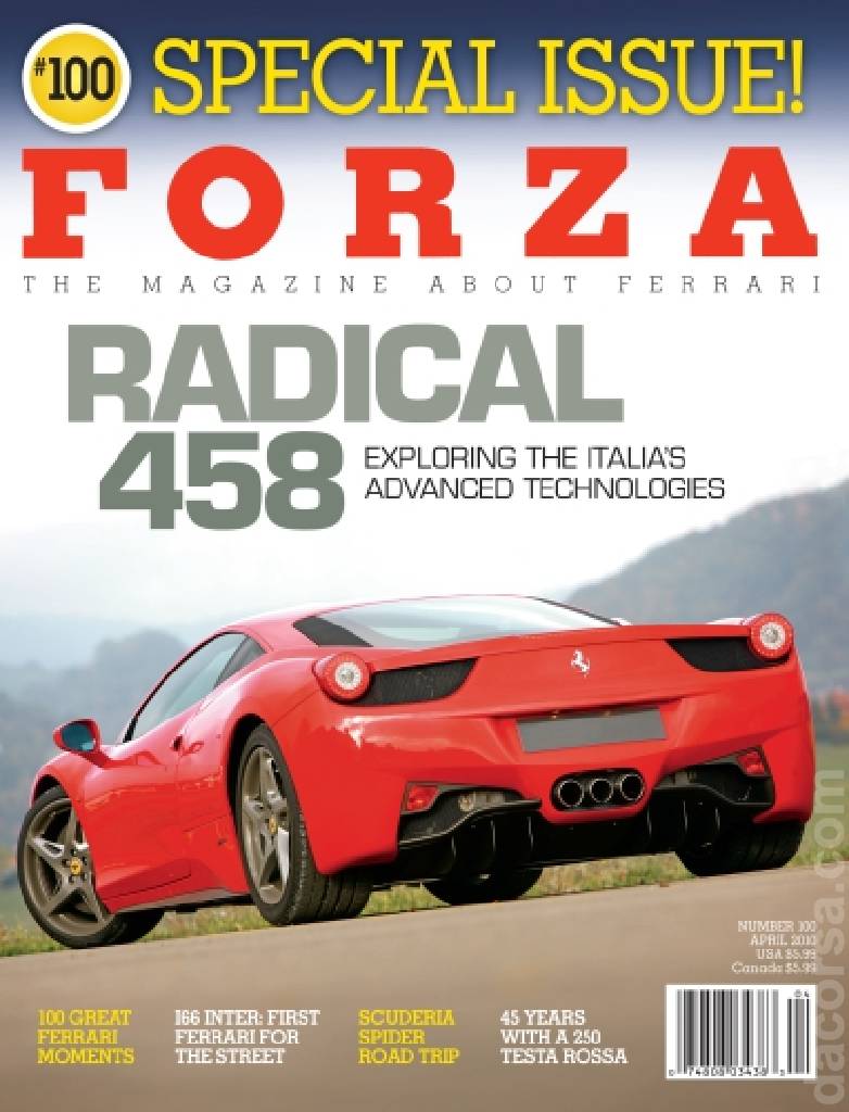 Cover of Forza Magazine issue 100, APRIL 2010