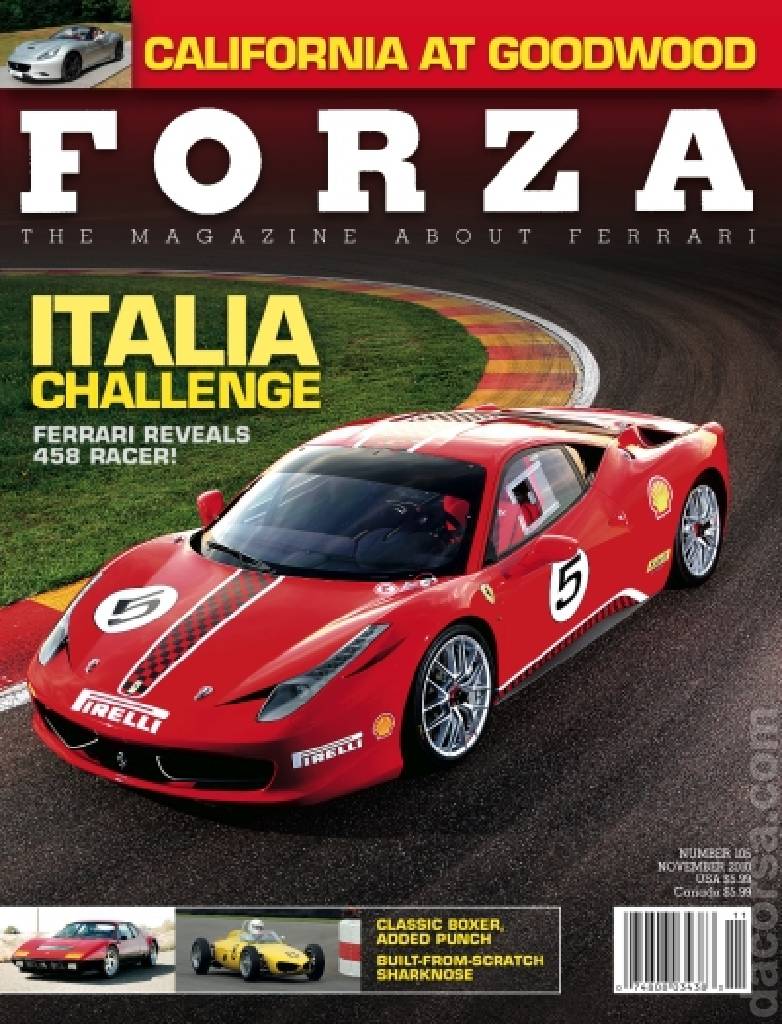 Cover of Forza Magazine issue 105, NOVEMBER 2010