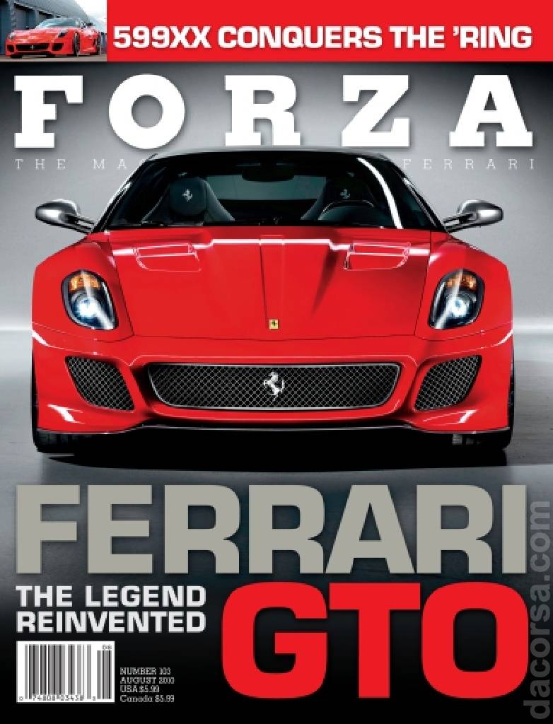 Cover of Forza Magazine issue 103, AUGUST 2010