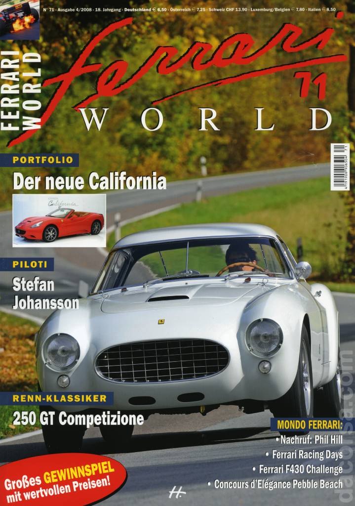 Image representing Ferrari World Deutschland issue 71, Ausgabe 4/2008 - 18. Jahrgang