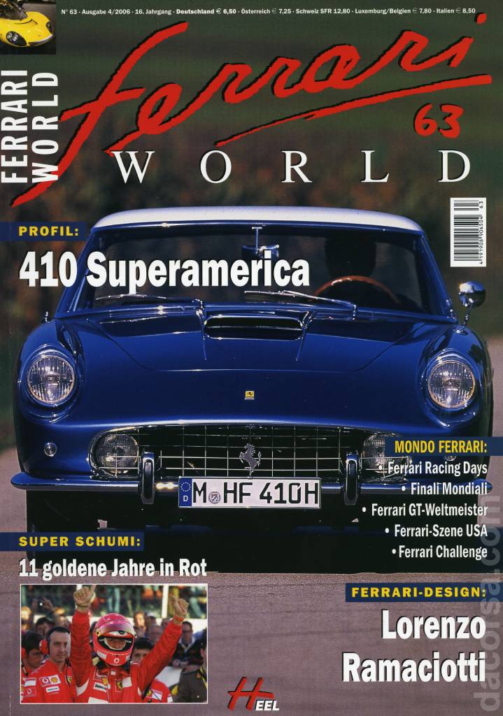 Image representing Ferrari World Deutschland issue 63, Ausgabe 4/2006 - 16. Jahrgang