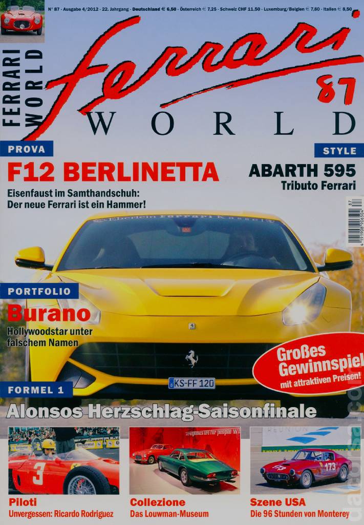 Image representing Ferrari World Deutschland issue 87, Ausgabe 4/2012 - 22. Jahrgang